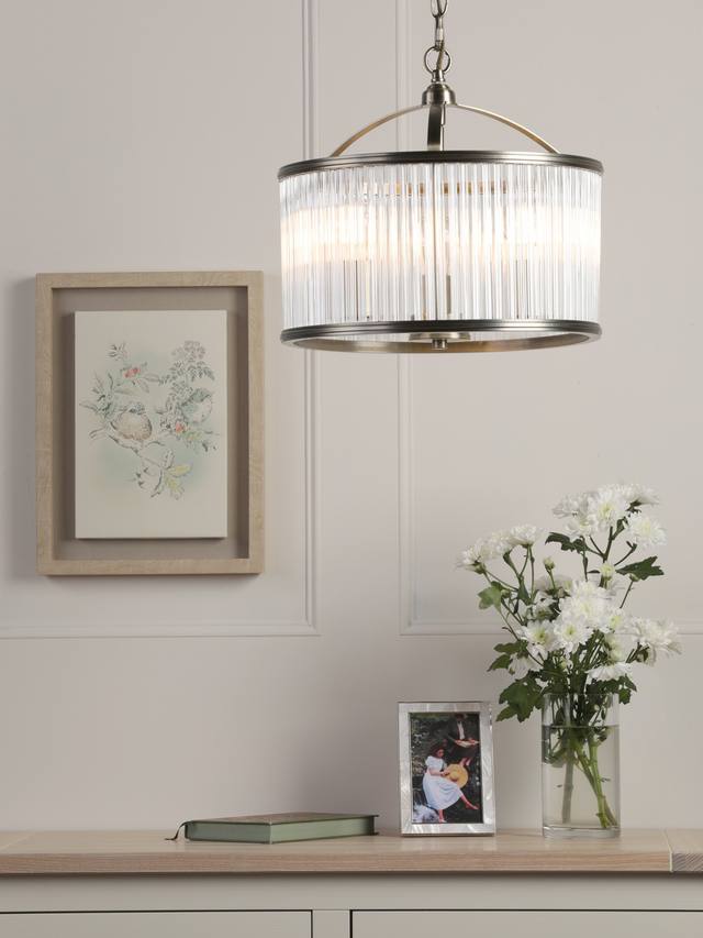 Laura Ashley Sutton 34.5 x Dia.38cm 3 Ceiling Pendant Light - Antique Brass