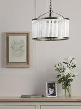 Laura Ashley Sutton 34.5 x Dia.38cm 3 Ceiling Pendant Light - Antique Brass