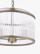Laura Ashley Sutton 34.5 x Dia.38cm 3 Ceiling Pendant Light - Antique Brass