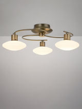 John Lewis Tameo 3 Arm Non-Dimmable 3000K 1080L Flush Ceiling Light - Brass