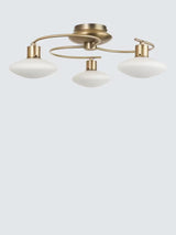 John Lewis Tameo 3 Arm Non-Dimmable 3000K 1080L Flush Ceiling Light - Brass