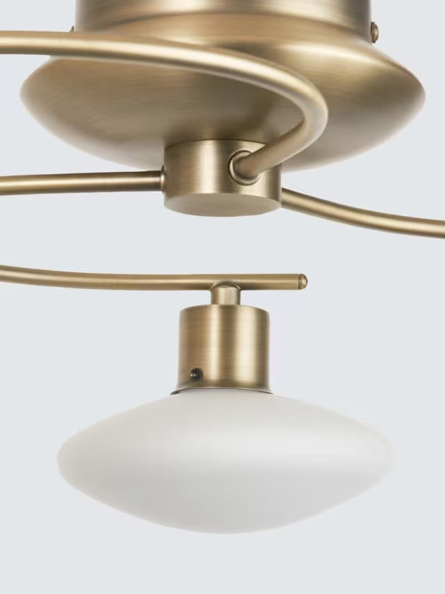 John Lewis Tameo 3 Arm Non-Dimmable 3000K 1080L Flush Ceiling Light - Brass