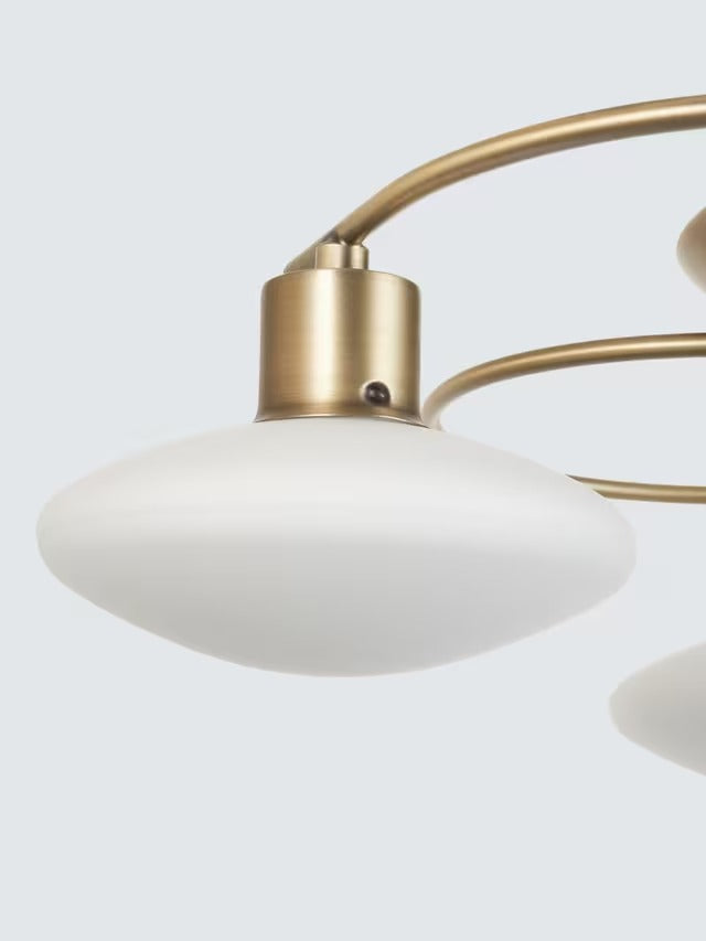 John Lewis Tameo 3 Arm Non-Dimmable 3000K 1080L Flush Ceiling Light - Brass