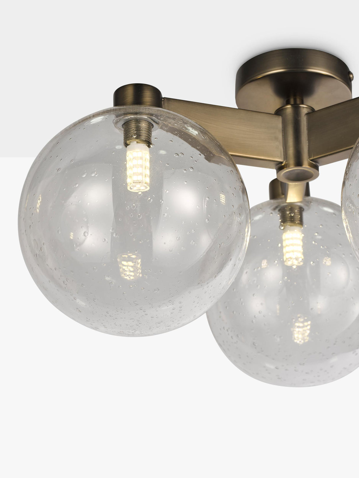 John Lewis Modern Fixed Lux Bubble 3 Semi Flush Ceiling Light - Satin Bronze
