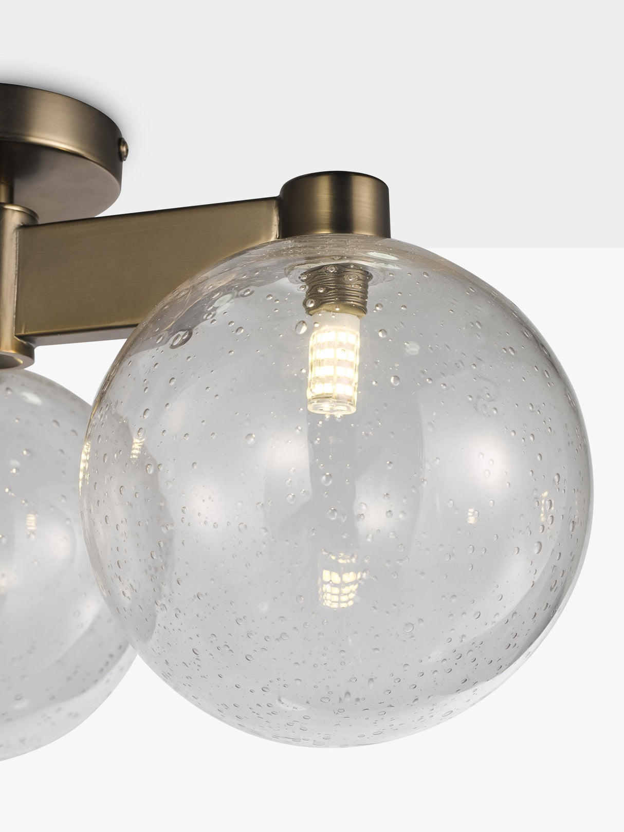 John Lewis Modern Fixed Lux Bubble 3 Semi Flush Ceiling Light - Satin Bronze