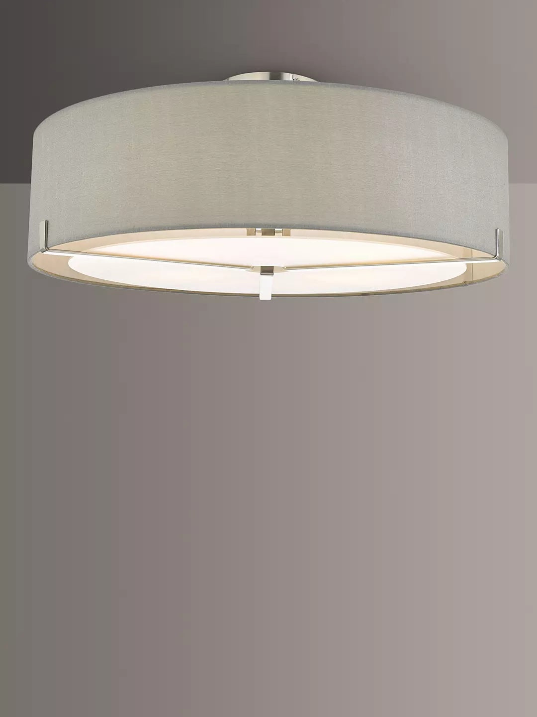 Där Satin Chrome Diffuser Semi Flush Ceiling Light