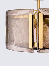 John Lewis Cadogan Textured Glass Semi Flush Ceiling Light - Antique Brass