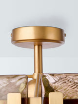 John Lewis Cadogan Textured Glass Semi Flush Ceiling Light - Antique Brass