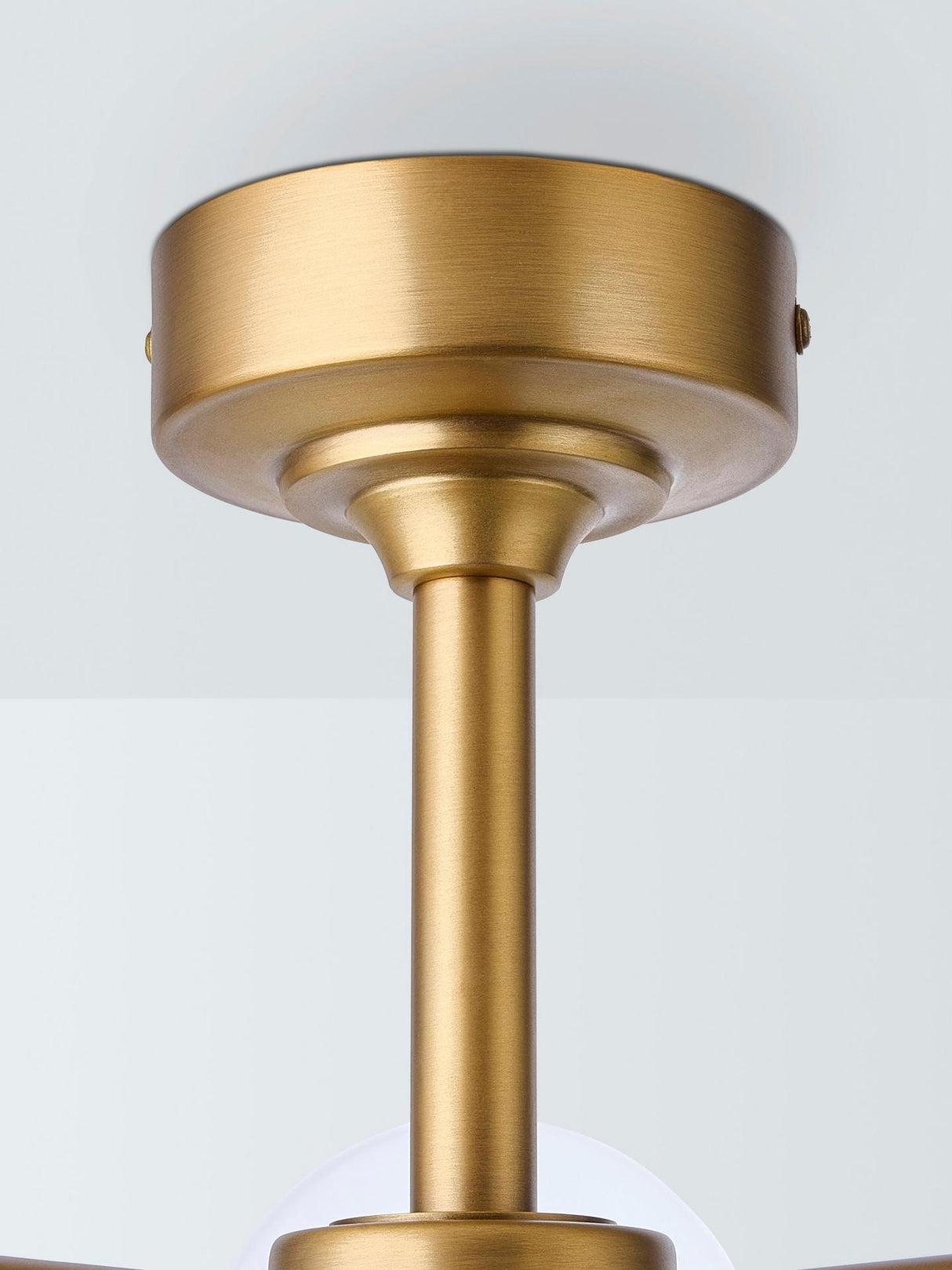 John Lewis Oliver 5 Arm Glass Globe Semi Flush Ceiling Light - Antique Brass