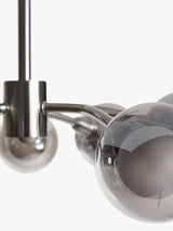 John Lewis Huxley 9 Arm Semi Flush Smoked Glass 50cm Ceiling Light - Steel