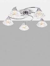 Där Dilys 5 Arm Semi Flush Non-Dimmable Ceiling Light - Polished Chrome