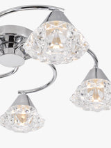 Där Dilys 5 Arm Semi Flush Non-Dimmable Ceiling Light - Polished Chrome