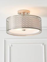 Bay Lighting Josette 3 Light Dimmable Semi Flush Ceiling Light - Chrome