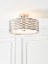 Bay Lighting Josette 3 Light Dimmable Semi Flush Ceiling Light - Chrome