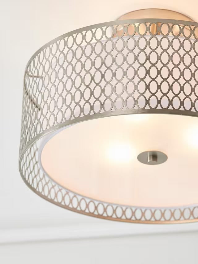 Bay Lighting Josette 3 Light Dimmable Semi Flush Ceiling Light - Chrome