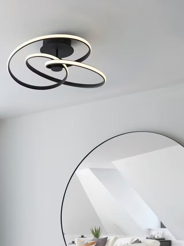 Bay Lighting Dimmable Solo Semi Flush Adjustable 3000K Ceiling Light - Black