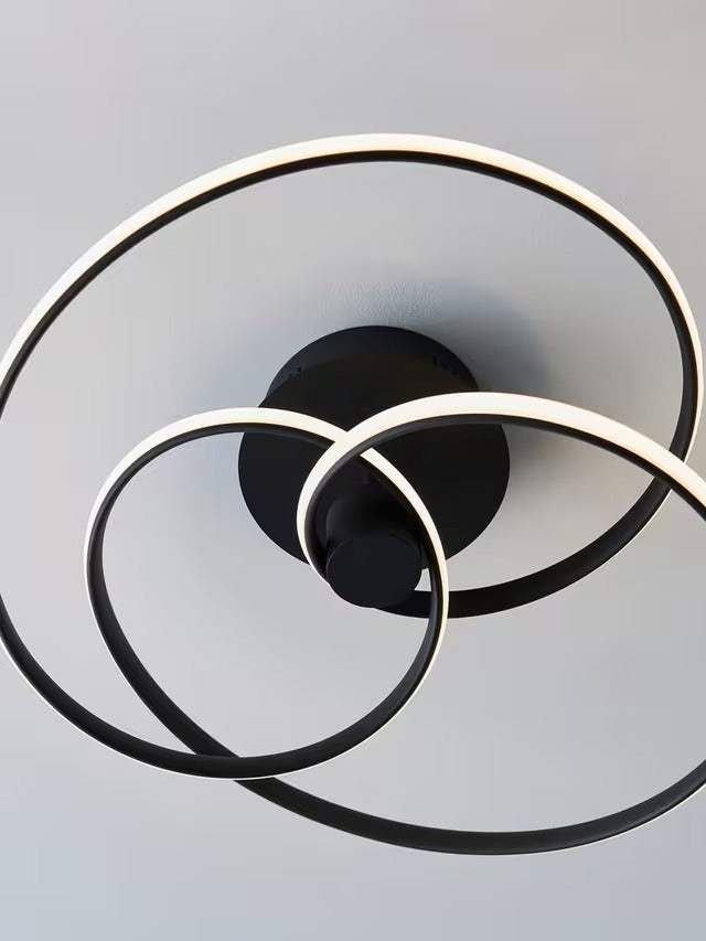 Bay Lighting Dimmable Solo Semi Flush Adjustable 3000K Ceiling Light - Black