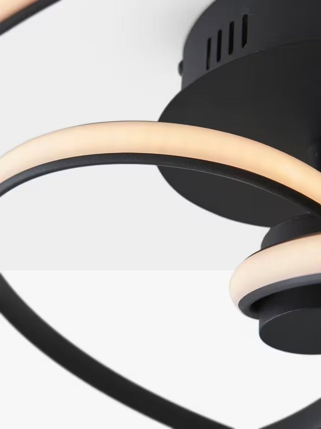 Bay Lighting Dimmable Solo Semi Flush Adjustable 3000K Ceiling Light - Black