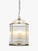 Bay Lighting Stockwell Ribbed 4 Arm Pendant  Hanging Ceiling Light - Brass