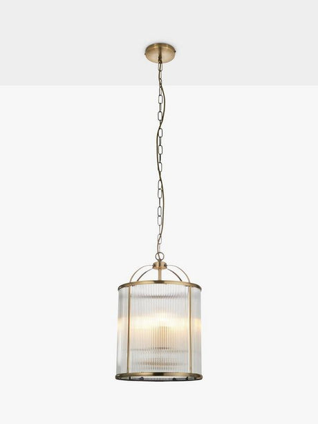 Bay Lighting Stockwell Ribbed 4 Arm Pendant  Hanging Ceiling Light - Brass