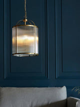 Bay Lighting Stockwell Ribbed 4 Arm Pendant  Hanging Ceiling Light - Brass