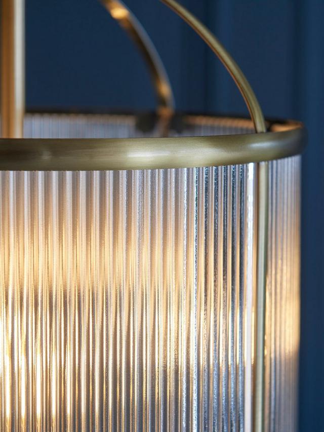 Bay Lighting Stockwell Ribbed 4 Arm Pendant  Hanging Ceiling Light - Brass