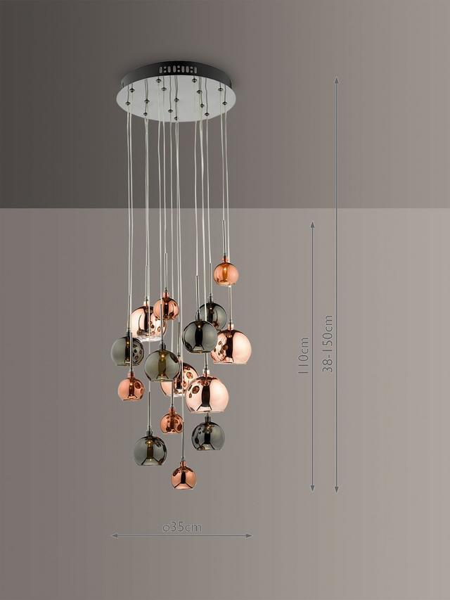 Där Aurellia 15 Pendant Cluster Dimmable Ceiling Light - Copper/Bronze