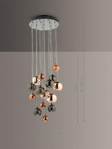 Där Aurellia 15 Pendant Cluster Dimmable Ceiling Light - Copper/Bronze