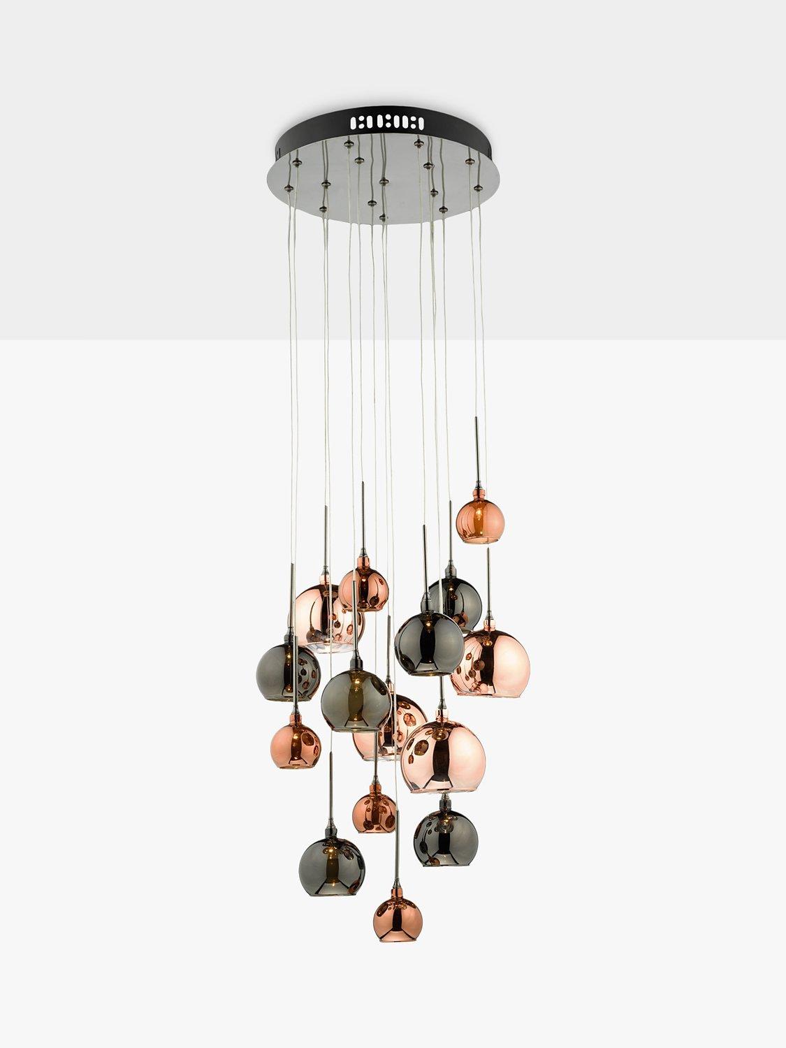 Där Aurellia 15 Pendant Cluster Dimmable Ceiling Light - Copper/Bronze