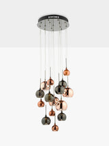 Där Aurellia 15 Pendant Cluster Dimmable Ceiling Light - Copper/Bronze