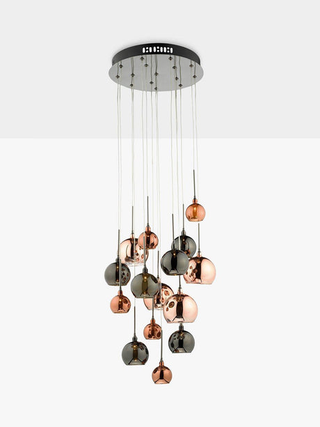 Där Aurellia 15 Pendant Cluster Dimmable Ceiling Light - Copper/Bronze