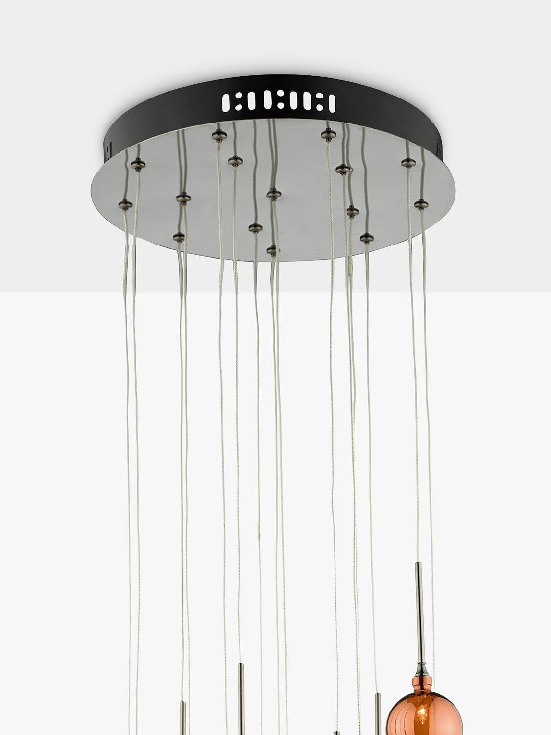Där Aurellia 15 Pendant Cluster Dimmable Ceiling Light - Copper/Bronze