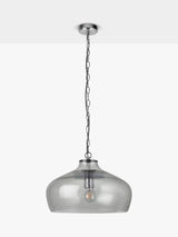 John Lewis Cartmel Textured Glass Pendant Ceiling Light Dia.41.6cm - Clear