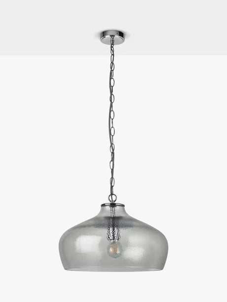 John Lewis Cartmel Textured Glass Pendant Ceiling Light Dia.41.6cm - Clear