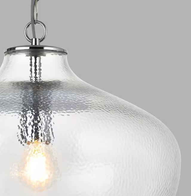 John Lewis Cartmel Textured Glass Pendant Ceiling Light Dia.41.6cm - Clear