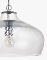 John Lewis Cartmel Textured Glass Pendant Ceiling Light Dia.41.6cm - Clear
