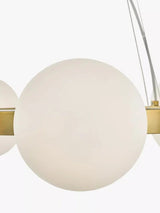 John Lewis Eclipse 8 Hoop Modern Pendant Ceiling Light - Warm Brass/Opal