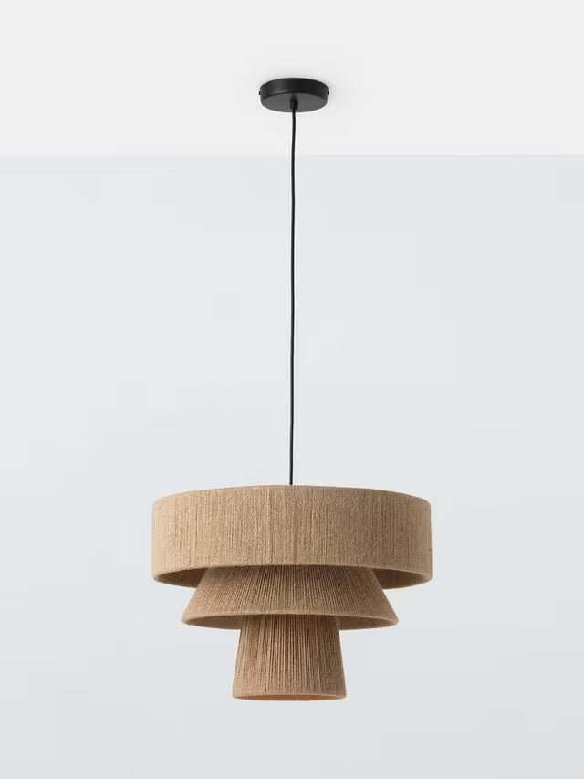John Lewis Layered Jute Rope Coastal Style Pendant Ceiling Light - Natural