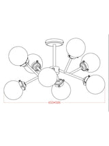 John Lewis Orb Muti Armed 8 Bulb Ceiling Light - Smoke