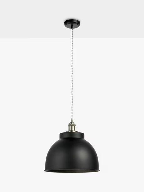 John Lewis Baldwin Large Hanging Pendant Indoor Metal Ceiling Light - Black