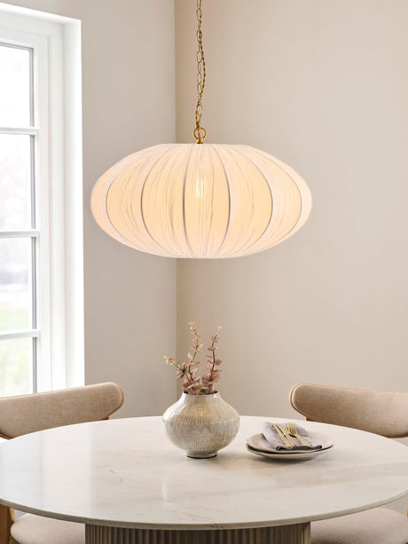 John Lewis Edith Pendant Adjustable Pendant Ceiling Light - White Dia.55cm