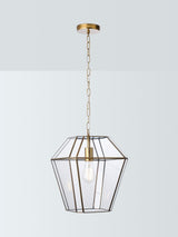 John Lewis Timeless Glass Lantern Pendant Ceiling Light - Antique Brass