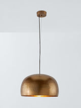 John Lewis Hammered Dome Shaped Industrial Pendant Ceiling Light - Gold