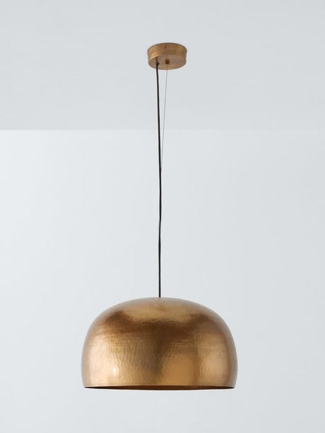 John Lewis Hammered Dome Shaped Industrial Pendant Ceiling Light - Gold