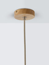 John Lewis Finn Dimmable Stained Wooden Indoor Pendant Ceiling Light Natural