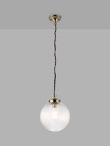 Bay Lighting Elena Ribbed Glass Dimmable Ceiling Light Clear/Metallic Brass