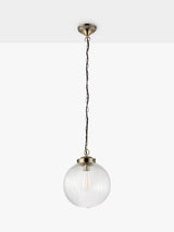 Bay Lighting Elena Ribbed Glass Dimmable Ceiling Light Clear/Metallic Brass