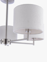 John Lewis Blakely 5-Arm Linen Shades Pendant Ceiling Light - Satin Chrome