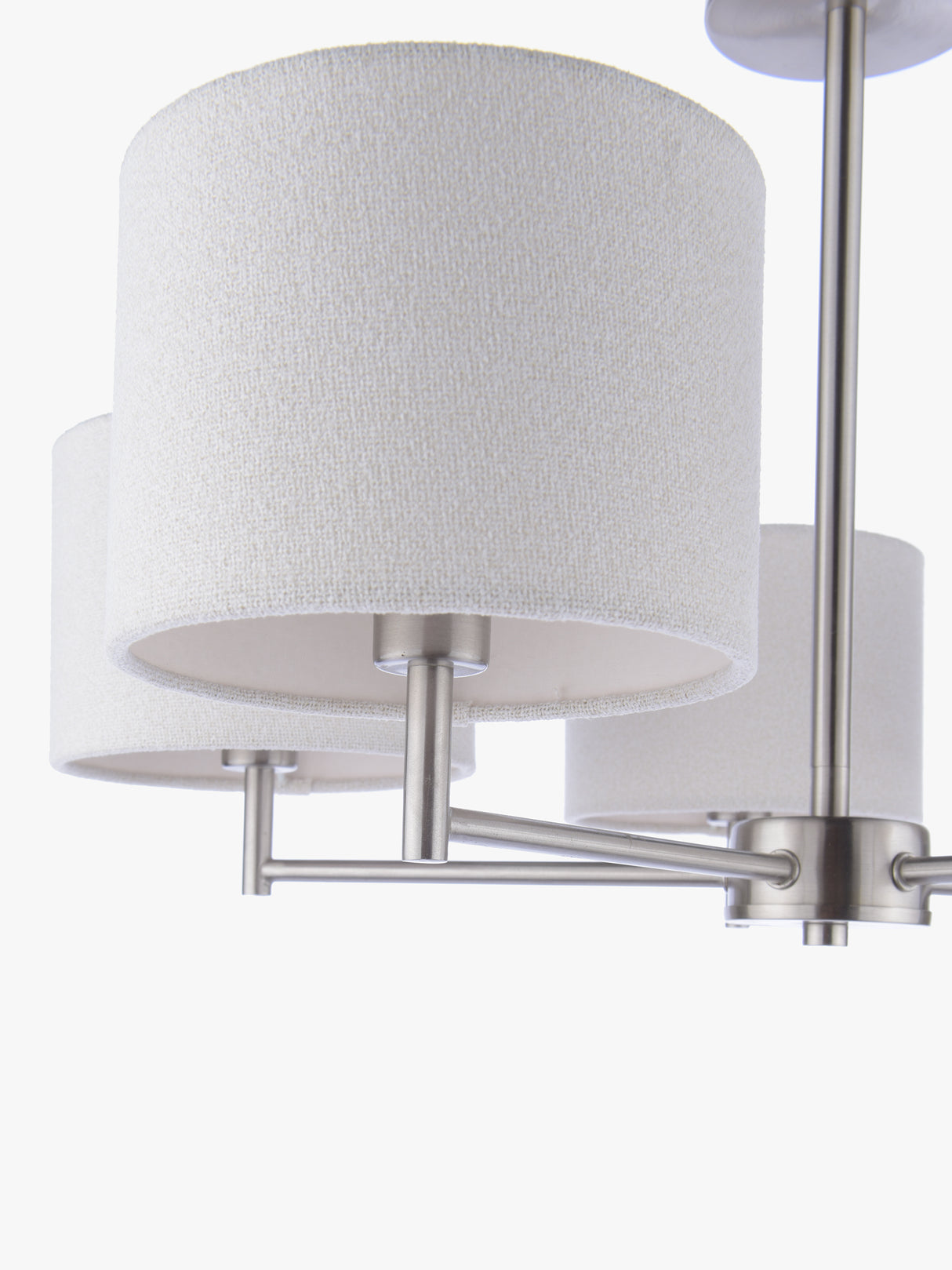 John Lewis Blakely 5-Arm Linen Shades Pendant Ceiling Light - Satin Chrome