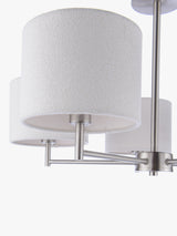 John Lewis Blakely 5-Arm Linen Shades Pendant Ceiling Light - Satin Chrome